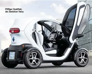  ??  ?? Pfiffiger Stadtfloh: der Zweisitzer Twizy