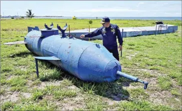  ?? AFP ?? A ‘parasite’ type homemade narco-submarine, which is attached to the hull of large ships. Known as ‘Big Foot’, narco-submarines are designed and built in Colombian mangroves before being filled with tons of drugs and sent to Central America, the US and Europe.
