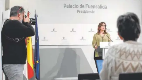  ?? // JCCM ?? La Portavoz del Gobierno regional ayer en la rueda de prensa del Consejo de Gobierno