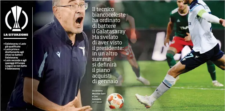  ?? GETTY IMAGES ?? Da sinistra Maurizio Sarri e Ciro Immobile