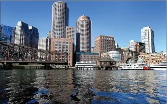  ?? MATT STONE — BOSTON HERALD ?? The skyline of the Financial District looking across the Fort Point Channel.