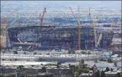  ?? John Locher Associated Press ?? THE LAS VEGAS stadium being built for the NFL’s Raiders is expected to be ready next August.