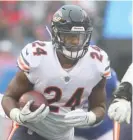  ?? RICH SCHULTZ/AP ?? Negative yardage has been an issue for the Bears and Jordan Howard.