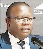  ?? Nhlanganis­o Mkhonta) (Pics: ?? BE Vice President: Trade and Commerce Muzi Siyaya making his remarks during the Business to Government (B2G) engagement. (R) Minister of Commerce, Industry and Trade Manqoba Khumalo.