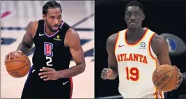  ?? PHOTOS BY GETTY IMAGES AND THE ASSOCIATED PRESS ?? Clippers star Kawhi Leonard, left, and the Atlanta Hawks’ Tony Snell dreamed of playing in the NBA when they were teammates at Martin Luther King High in Riverside.