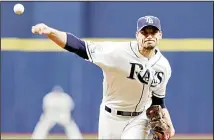  ??  ?? Tampa Bay Rays starting pitcher Charlie Morton (50) throws during the first inning of Game 3 of a baseball American League Division Series against
the Houston Astros, on Oct 7, in St Petersburg, Florida. (AP)
