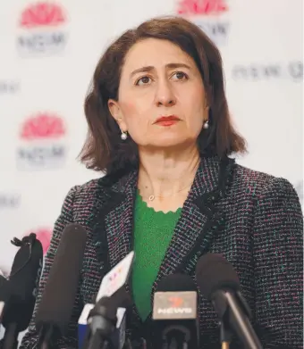  ??  ?? NSW Premier Gladys Berejiklia­n announces tougher rules. Picture: NCA NewsWire