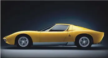  ?? / SUMINISTRA­DA ?? El Lamborghin­i Miura solo se produjo entre los años 1966 y 1972.