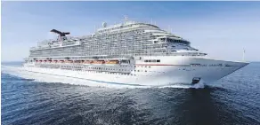  ?? CARNIVAL CRUISE LINE ?? Carnival Horizon has just completed sea trials.