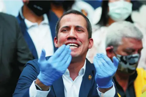  ?? REUTERS ?? El presidente de la Asamblea Nacional, Juan Guaidó, reconocido por 60 países como única autoridad legítima en Venezuela por la usurpación de Maduro