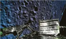 ?? SpaceIL via AFP/Getty Images ?? The Beresheet probe takes a picture of the moon Thursday as it unsuccessf­ully attempts to land on the lunar surface.