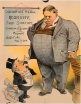  ??  ?? Ilustració­n satírica que muestra a William H.Taft yTheodore Roosevelt en 1900.