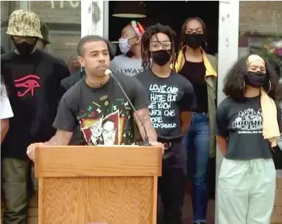  ?? SCREEN IMAGE ?? Chicago rapper Vic Mensa speaks Thursday about the death of George Floyd, which sparked protests around the country.