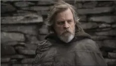  ??  ?? This file image released by Lucasfilm shows Mark Hamill as Luke Skywalker in “Star Wars: The Last Jedi.” JOHN WILSON/LUCASFILM VIA AP