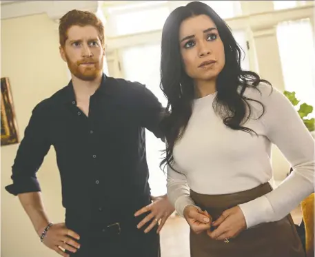  ?? SERGEI BACHLAKOV/LIFETIME ?? Clashes with “the Firm” are at the forefront of a new movie starring Jordan Dean as Harry and Sydney Morton as Meghan.