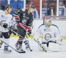  ??  ?? Goaltender Euan King in action for Phantoms.