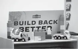  ?? ANDREW CABALLERO-REYNOLDS/GETTY ?? A Build Back Better sign sits in a pre-K classroom Oct. 25 as President Joe Biden visits a school in North Plainfield, New Jersey.