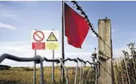  ??  ?? Danger signs leading to Otterburn training camp