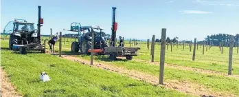  ??  ?? Holly and Jarrod Murdoch are converting their Waitotara dairy farm into a kiwifruit orchard.