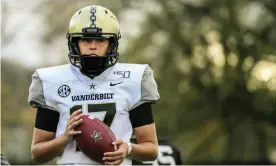  ?? Photograph: AP ?? Sarah Fuller also plays as a goalkeeper for the Vanderbilt soccer team.