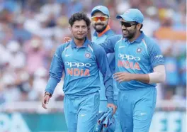  ?? — Reuters ?? India’s Kuldeep Yadav celebrates taking the wicket of England’s David Willey.