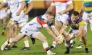  ?? Photograph: Stephen Lew/USA Today Sports ?? The New England Free Jacks scrum-half John Poland seizes possession against the NOLA Gold.