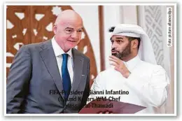  ?? ?? FIFA-Präsident Gianni Infantino (l.) und Katars WM-Chef Hassan al-Thawadi