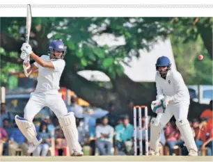  ?? M. PERIASAMY ?? Red-hot form: Yashasvi Jaiswal scored his second double century in two weeks as West Zone scored 585 for 4 in the second innings, effectively putting the game beyond South Zone’s reach.