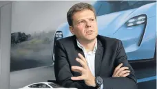  ??  ?? Stefan Weckbach, head of batteryele­ctric vehicles (BEV) at Porsche. Above left: The Mission E will be Porsche’s first fully-electric vehicle.