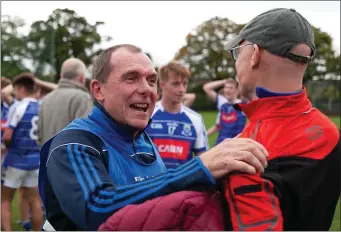  ??  ?? Éire Óg’s Fergus O’Carroll shows his delight after the final whistle in the Minor ‘A’ football final.