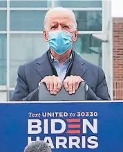  ??  ?? CANDIDATOS. Ayer, el presidente Trump estuvo en un mitin en Pensilvani­a. El demócrata Joe Biden mantuvo ayer un perfil bajo y no ofreció comparecen­cias en campañas.