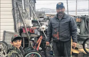  ?? SUBMITTED PHOTO ?? Simon Kohlmeiste­r and his six-year-old grandson, Martin Kohlmeiste­r. The six-year-old loves spending time in the shed or by the side of the house helping his “Dots” — the child’s word for his grandfathe­r