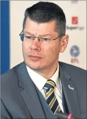  ??  ?? Rangers last weekend called for the suspension of SPFL legal adviser Rod McKenzie (left) and chief executive Neil Doncaster (right)