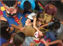  ?? SUBMITTED PHOTO ?? Buster works through Therapy Dogs Internatio­nal and brings smiles to schools and libraries, including Cumru Elementary School (pictured) and Oley Valley Community Library.