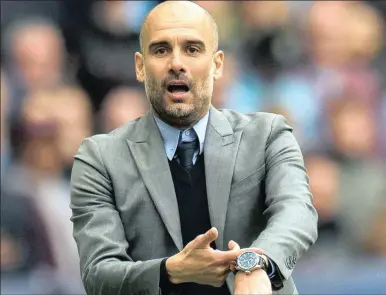  ?? PICTURE: EPA ?? BARCA BORN AND BRED: Manchester City manager Pep Guardiola finished third in his first season in the Premier League.