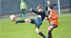  ??  ?? Forfar U/13 (black and blue) beat DUSC 2-1 two weeks ago. They host Brechin in the J Clenaghan League this weekend.