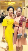  ?? Picture: WERNER HILLS ?? LAST GOODBYE: Xolisa Qoboshiyan­a, left, and Unathi Shenxani were present to bid farewell to Methodist bishop Andile Mbete as he retires after 41 years’ service, at his farewell banquet held at the Boardwalk on Saturday