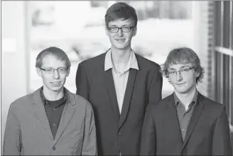  ?? SUBMITTED PHOTO ?? Daniel Larsen, left, Jordan Kennie, centre, and Erik Hatfield are co-founders of Stash Energy Inc.