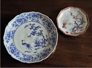  ??  ?? 6. Plate (left), 1660–70s, Arita (Kakiemon kiln, Nangawara), Japan, porcelain, diam. 34.5cm