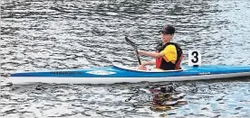  ?? SUBMITTED PHOTO ?? Peterborou­gh Canoe and Kayak Club’s Zander David joined youth from across the province in a War Canoe race at the Carleton Place Regatta near Ottawa on the weekend.