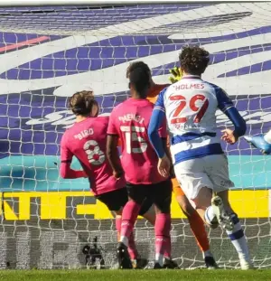  ?? Pic ?? Lucas Joao nets from close range as Reading wrap up the three points against Derby County