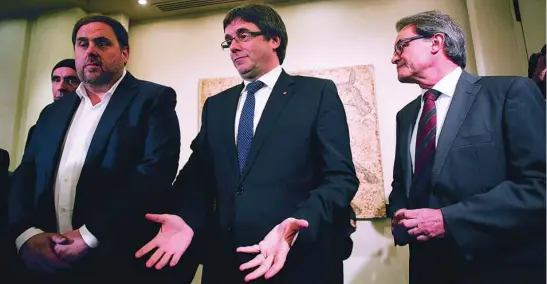  ?? EFE ?? Puigdemont, Mas y Junqueras están citados en el Tribunal de Cuentas en junio