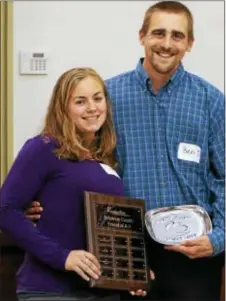  ??  ?? Krystal and Ben Jandzio of Media received the ‘Friends of 4-H Award’ recently. This award is given to chosen volunteers who step above and beyond the definition of a volunteer. Currently the Horse Program coordinato­r at 4H, Krystal runs two horse...