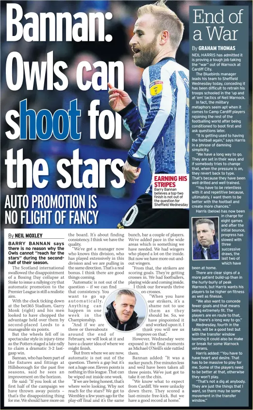  ??  ?? SUNDAY PEOPLE
www.people.co.uk
EARNING HIS STRIPES
Barry Bannan believes a top-two finish is not out of the question for Sheffield Wednesday