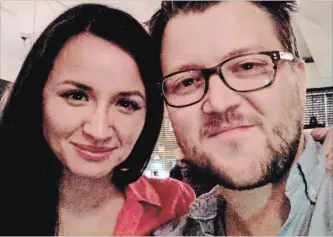  ?? THE CANADIAN PRESS ?? Danielle Kane and her boyfriend Jerry Pinksen are shown in this undated handout photo. Danielle Kane is slowly coming out of a medically induced coma after being hit with a bullet during the Danforth shooting.