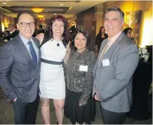  ??  ?? Joining Alberta Minister of Finance Joe Ceci, left, at the gala were Bow Valley College’s Stacey Smith, Tas Rahim and Mario Siciliano.