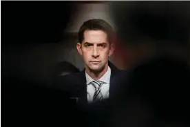  ?? Kaster/AP ?? Senator Tom Cotton: ‘Strength, not weakness, deters aggression. Russia invaded Ukraine twice under Barack Obama and Joe Biden, but not under Donald Trump.’ Photograph: Carolyn