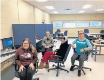  ?? KEVIN ADSHADE/THE NEWS ?? Some of the students at the NSCC campus in Stellarton who took part in the Student’s Challenge initiative on Nov. 22 were, from left, Kelsey Borden-Greene, Renee Campbell, Olivia O’Brien and Courtney Carroll.
