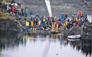  ??  ?? MAKING A SPLASH: Hundreds gather to take part or just soak in the atmosphere at the Easdale event last year