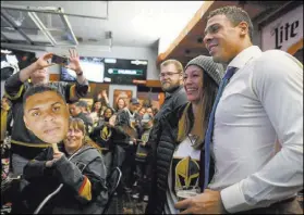  ?? Caroline Brehman/Las Vegas Review-Journal ?? Ryan Reaves celebrates the launch of Training Day golden ale during a party Thursday at PKWY Tavern on West Flamingo Road.